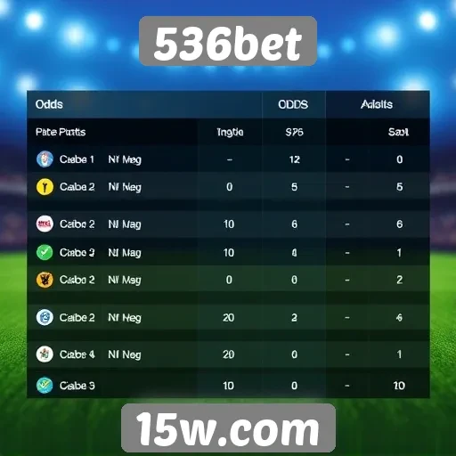 Comparação de odds entre 536bet e concorrentes